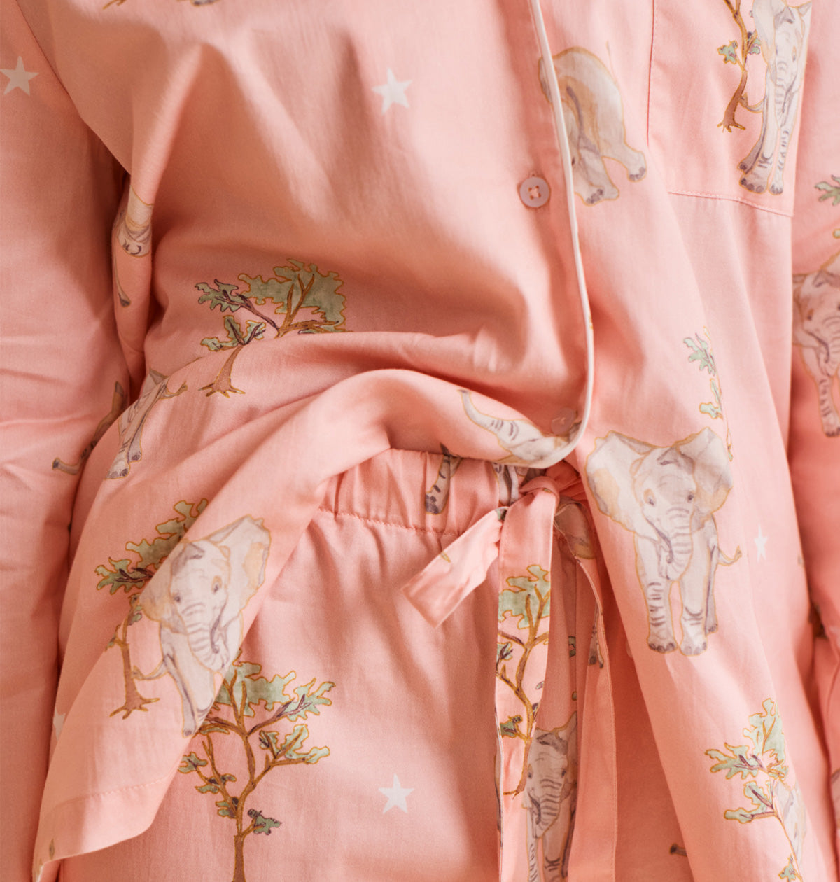 Cotton Sateen Elephant Pajamas