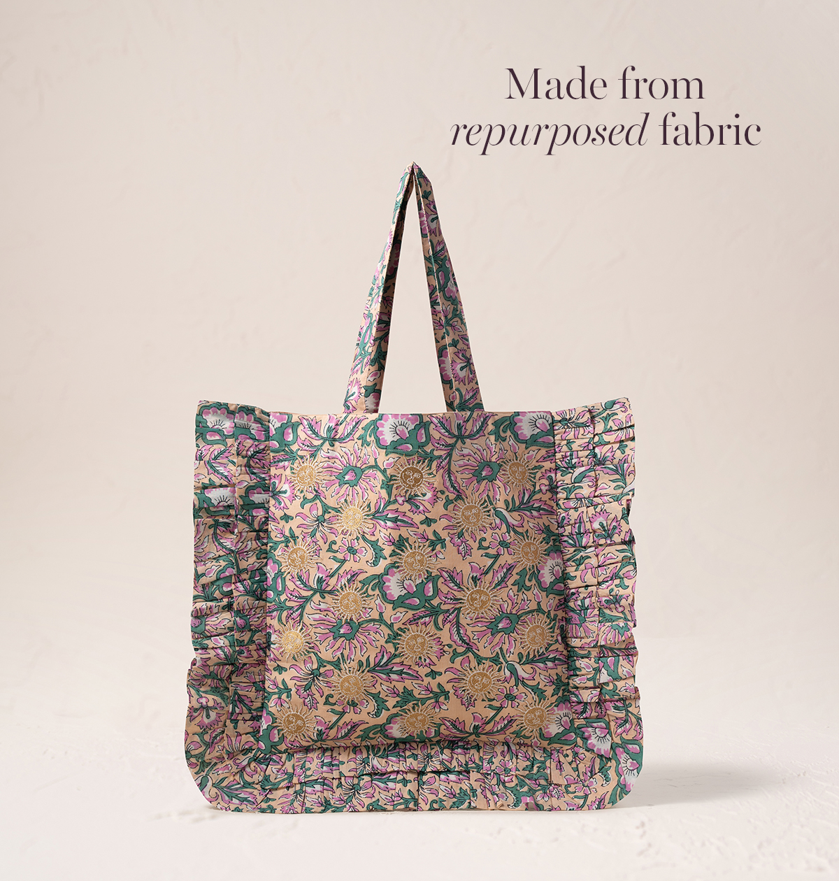 Sun Goddess Cotton Rebirth Frill Tote