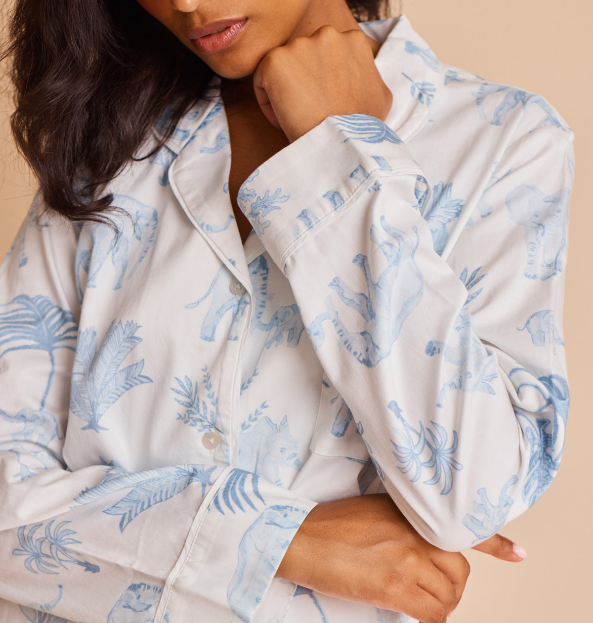 Cotton Sateen Elephants Pajamas