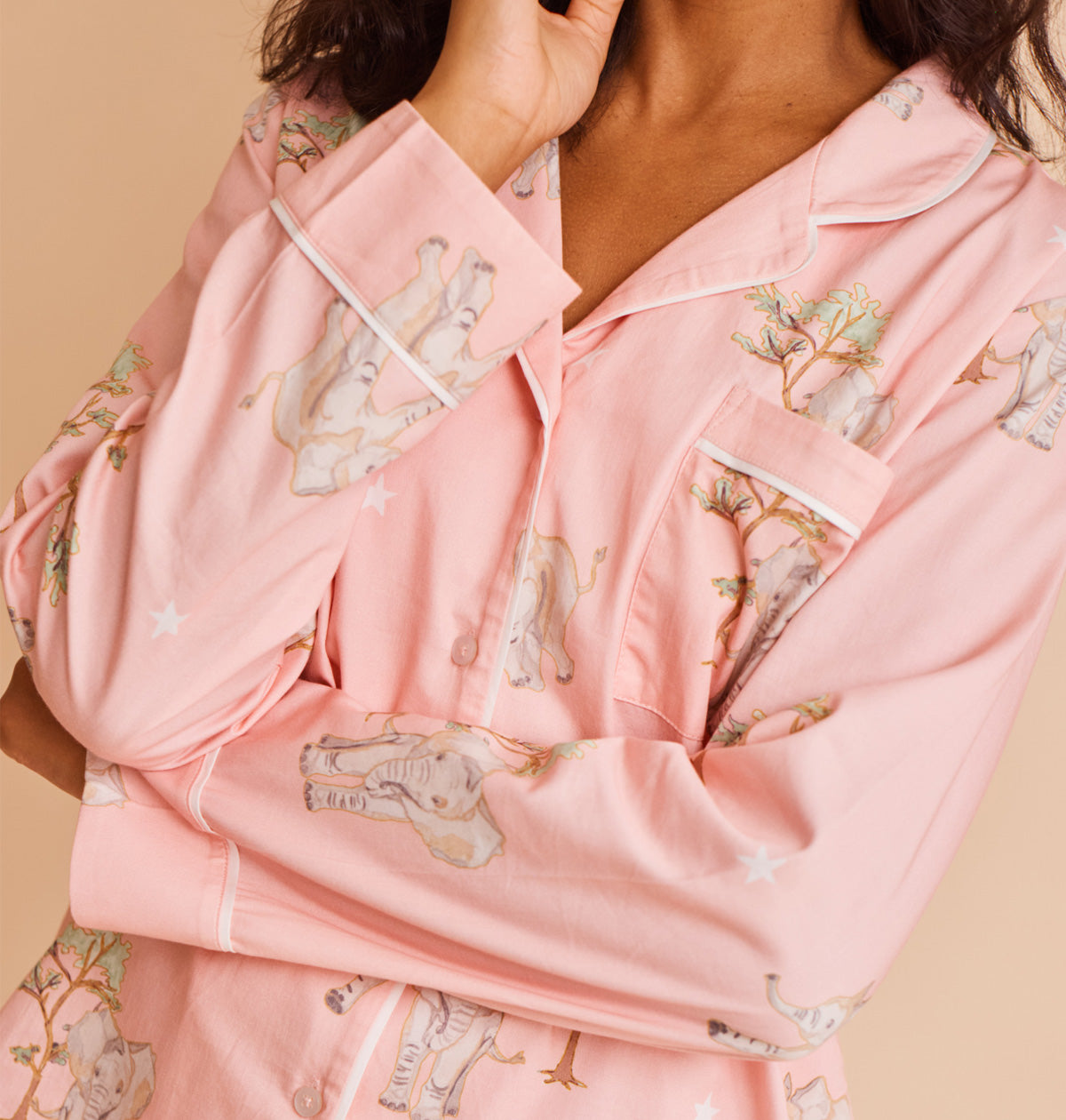Cotton Sateen Elephant Pajamas
