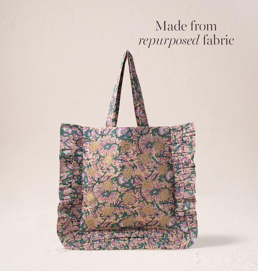 Sun Goddess Cotton Rebirth Frill Tote
