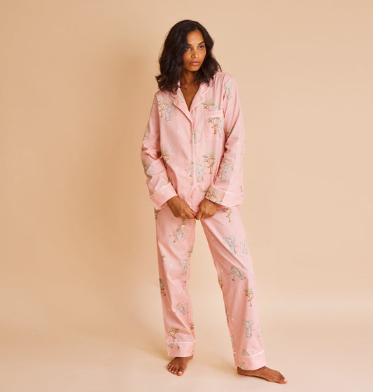Cotton Sateen Elephant Pajamas