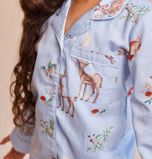 Kids' Cotton Sateen Enchanted Woodland Pajamas